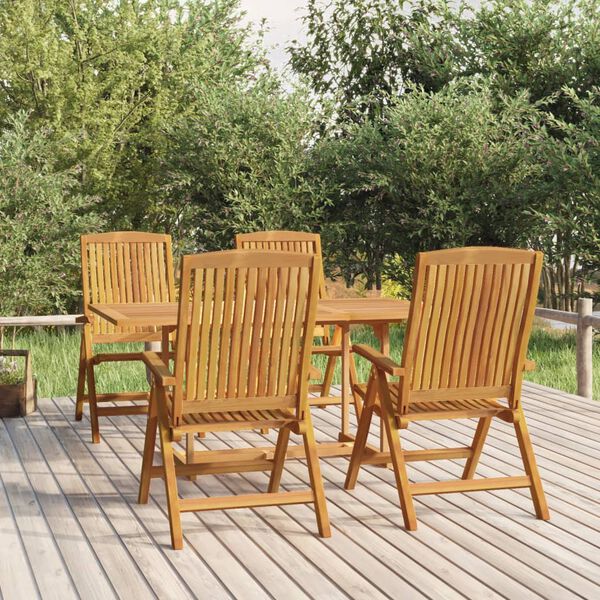 vidaXL Set da Pranzo per Giardino 5 pz in Legno Massello di Teak