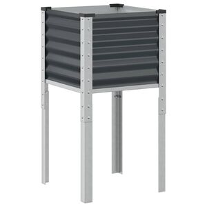vidaXL Fioriera da giardino antracite 45x45x88 cm in acciaio