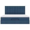 vidaXL Struttura Letto Pouf con Materasso Blu 160x200 cm in Tessuto