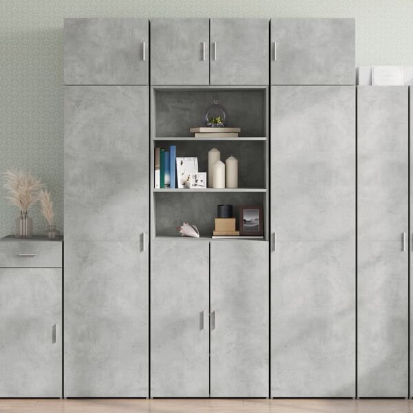 vidaXL Armadietto Grigio Cemento 70x42,5x225 cm in Truciolato