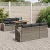 vidaXL Set Divano da Giardino 7 pcs Grigio Poly Rattan