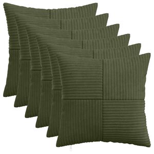 vidaXL Federa 6 pcs ALMELO Verde 30 x 30 cm corduroy