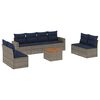 vidaXL Set Divani da Giardino 9 pz con Cuscini Grigio in Polyrattan
