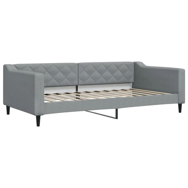 vidaXL Divano Letto Estraibile Materassi Grigio Chiaro 100x200 Tessuto