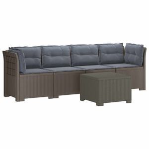 vidaXL Divano da Giardino a 4 Posti con Cuscini in Stile Rattan PP