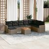 vidaXL Set Divano da Giardino 9 pz con Cuscini Grigio in Polyrattan