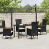 vidaXL Set da Pranzo per Giardino con cuscino 5 pcs Nero