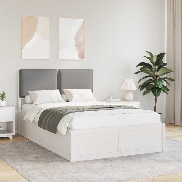 vidaXL Letto con Testiera Rivestita Grigio chiaro 120 x 190 cm