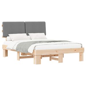vidaXL Letto con Testiera Rivestita Grigio chiaro 160 x 200 cm