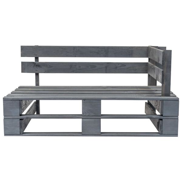 vidaXL Divano da Giardino a Pallet con Cuscini Grigi in Legno di Pino
