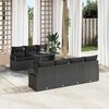 vidaXL Set Divano da Giardino con archiviazione 8 pcs Nero polyrattan
