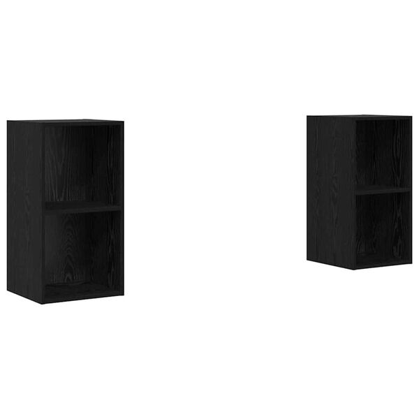 vidaXL Set mobile TV 2 pcs Rovere Nero 37 x 37 x 72 cm