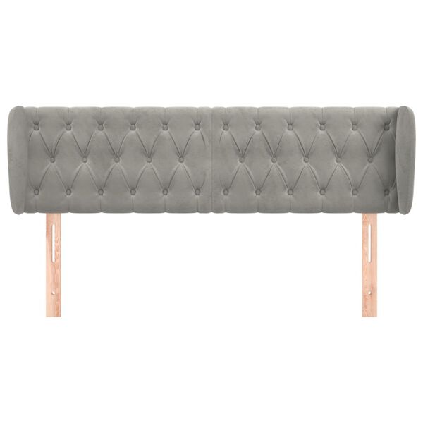 vidaXL Testiera ad Orecchio Grigio Chiaro 163x23x78/88 cm in Velluto