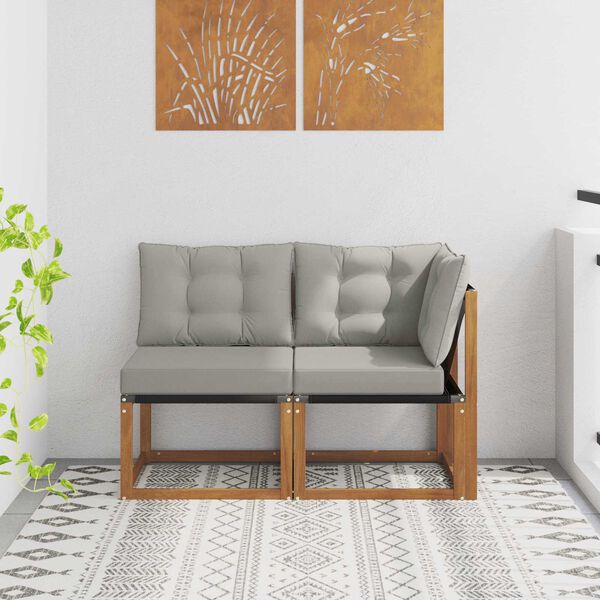 vidaXL Divano modulare da esterno e angolare 2 Pezzo Naturale