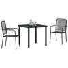 vidaXL Set da Pranzo per Giardino 3 pcs Nero