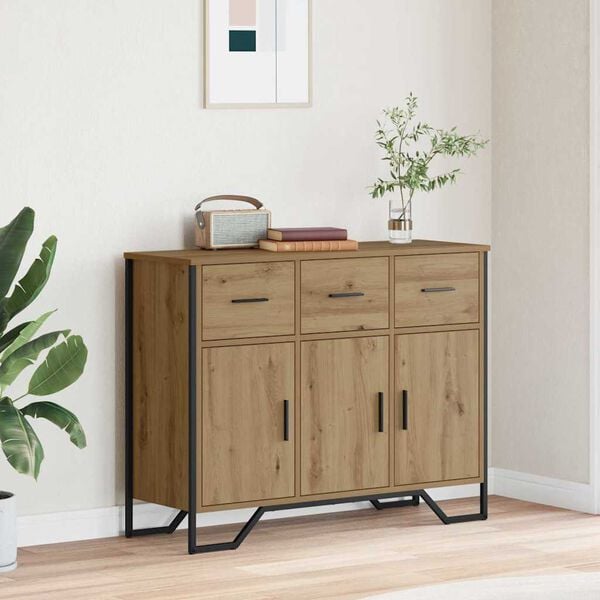vidaXL Credenza con cassetto Rovere artigianale 97 x 32,5 x 74,5 cm