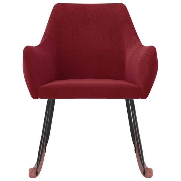 vidaXL Sedia a Dondolo Rosso Vino in Velluto