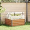 vidaXL Vaso da giardino con serra Marrone Chiaro 100 x 100 x 77 cm