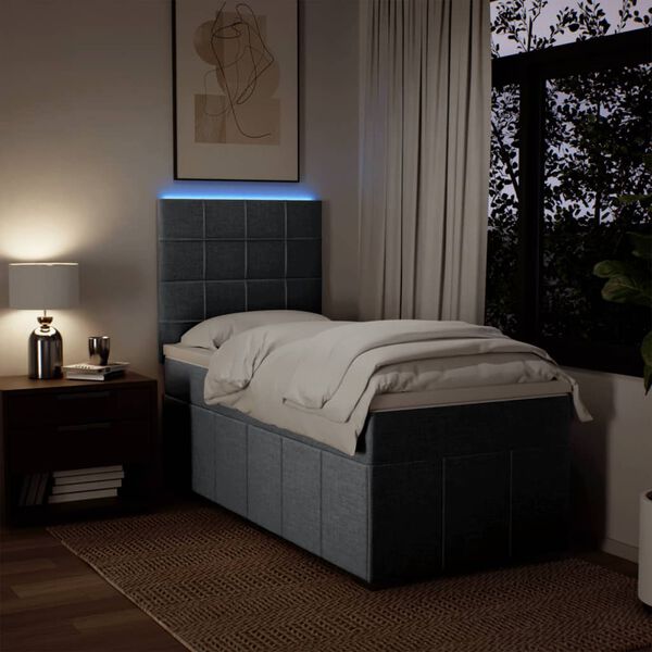 vidaXL Giroletto a Molle con Materasso Grigio Chiaro 90x190 cm Tessuto