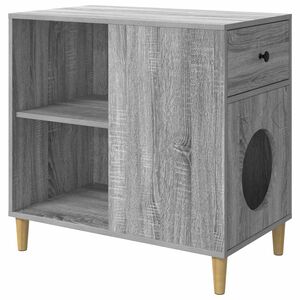 vidaXL Casa per Gatti Sonoma grigio 72 x 42,5 x 70 cm