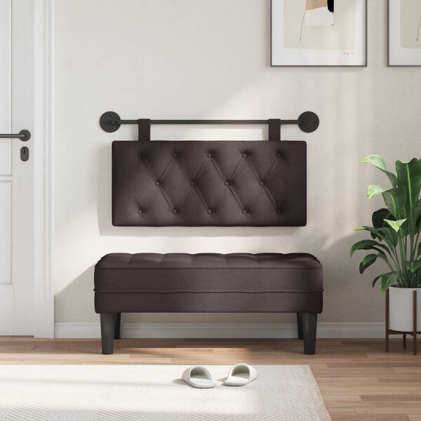 vidaXL Testata appesa Marrone Scuro 100 x 55 x 7 cm Tessuto