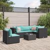 vidaXL Set Mobili da Giardino 6 pz con Cuscini in Polyrattan Nero
