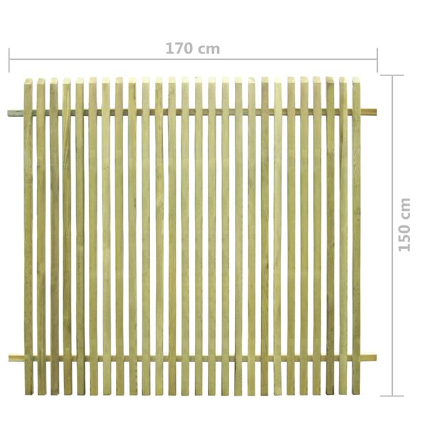 vidaXL Recinzione da Giardino in Legno di Pino Impregnato 170x150 cm