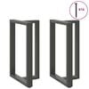 vidaXL Gambe per tavolo da bar a forma di T 2 pz Antracite 60x35x(90-91) cm Acciaio