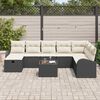vidaXL Set di divani con cuscino Nero e crema polyrattan