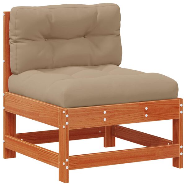 vidaXL Divano Medio da Giardino Legno di pino massiccio Marrone Cera