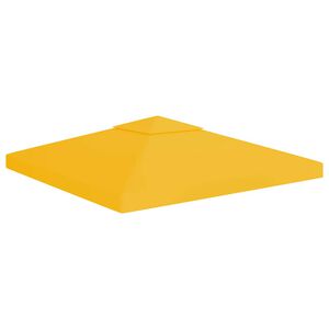 vidaXL Copertura Superiore per Gazebo a 2 Strati 310 g/m&sup2; 3x3 m Gialla