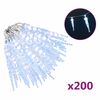 vidaXL Luci di Natale a forma di ghiacciolo 200 LED Bianco freddo 20 m Acrilico PVC
