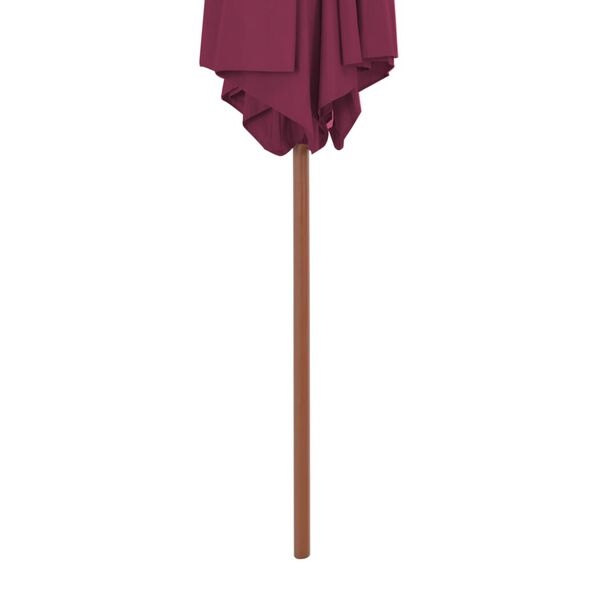 vidaXL Ombrellone da Esterni con Palo in Legno 270 cm Rosso Bordeaux