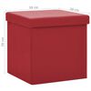 vidaXL Sgabello con Contenitore Pieghevole Rosso Vino in PVC