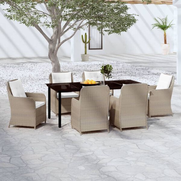 vidaXL Set da Pranzo da Giardino 7 pz Marrone