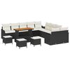 vidaXL Set Divano da Giardino 14 pcs Nero polyrattan