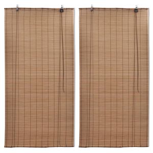 vidaXL Tende a Rullo in Bamb&ugrave; 2pz 80x160cm Marroni