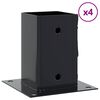 vidaXL Basi per Pali Quadrati 4 pz 81x81 mm Acciaio Verniciato Polvere