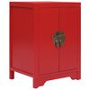 vidaXL Comodino Rosso 38x28x52 cm in Legno di Paulownia