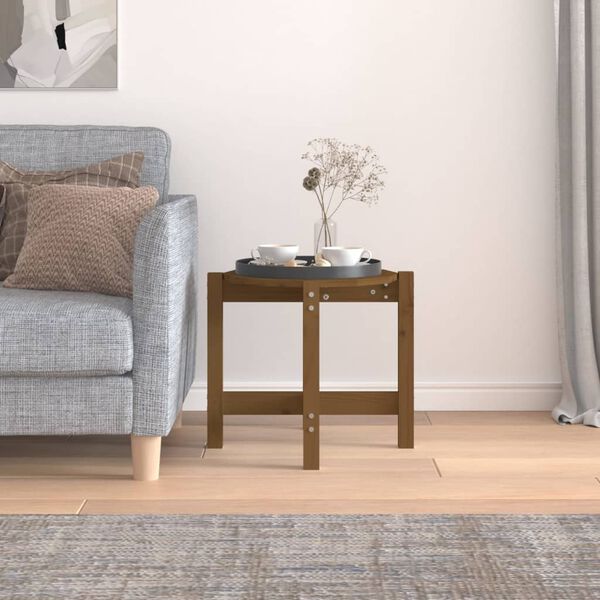 vidaXL Tavolino da Salotto Ambra &Oslash; 52,5x45cm in Legno Massello di Pino