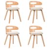 vidaXL Sedie da Pranzo 4 pz in Legno Curvato e Similpelle Crema