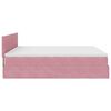 vidaXL Struttura Letto Pouf con Materassi Rosa 200x200 cm Velluto