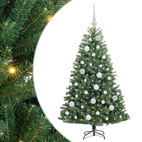 vidaXL Albero di Natale Artificiale con Rami Pieghevoli Verde 120 cm