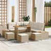 vidaXL Set Divano da Giardino con cuscino Beige Poly Rattan