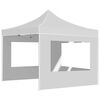 vidaXL Gazebo Pieghevole con Pareti in Alluminio 3x3 m Bianco