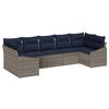 vidaXL Set Divano da Giardino 7 pcs Grigio e Blu Navy polyrattan