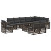 vidaXL Set Divano da Giardino 11 pcs Grigio e Grigio Scuro polyrattan