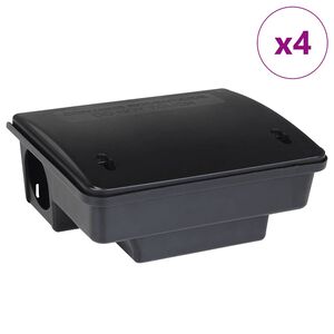 vidaXL Trappole per Topi 4 pz Nere 23x19x9,5 cm