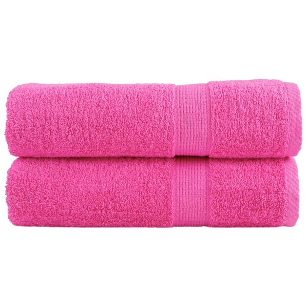 vidaXL Asciugamani da bagno Premium SOLUND 2 pz Rosa 100x150 cm 600 g/m&sup2;