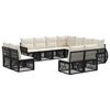 vidaXL Set Divano da Giardino 11 pz Nero e Bianco Crema polyrattan